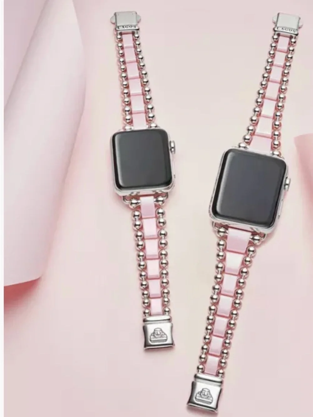 Lagos Smart Caviar Pink Ceramic Apple™ Watch Bracelet, 42-44mm
